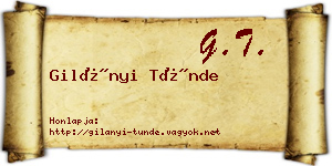 Gilányi Tünde névjegykártya