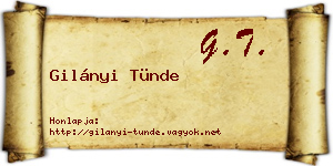 Gilányi Tünde névjegykártya